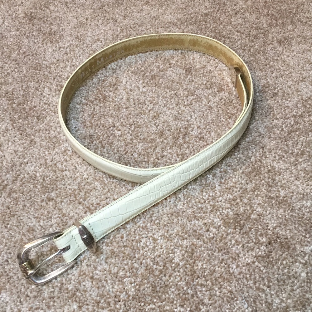 Genuine Italian Leather White Snake Skin Design